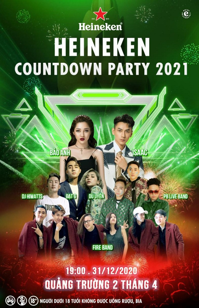 Chờ Đón Nhiều Bất Ngờ Thú Vị Tại Đại Tiệc Âm Nhạc Heineken Countdown Ở Hà  Nội Và Nha Trang