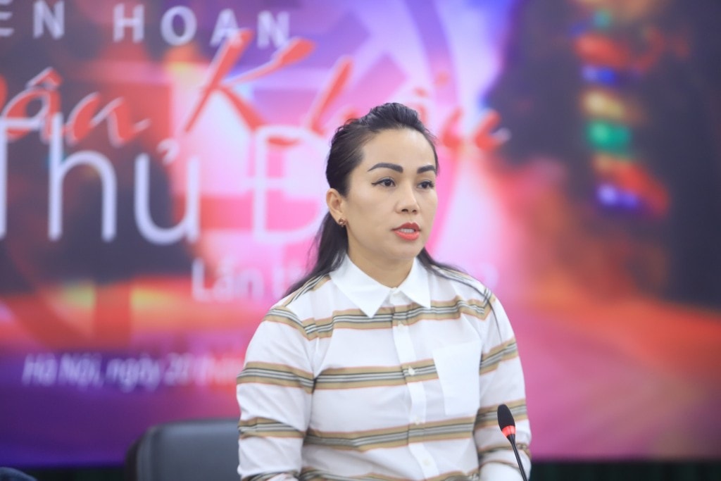 Phó Giám đốc Sở Văn hóa và Thể thao Hà Nội Phạm Thị Mỹ Hoa phát biểu tại buổi họp báo