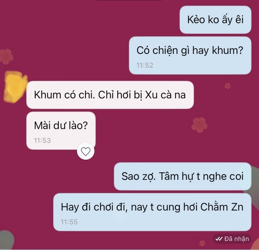 Một đoạn chát của các bạn trẻ 