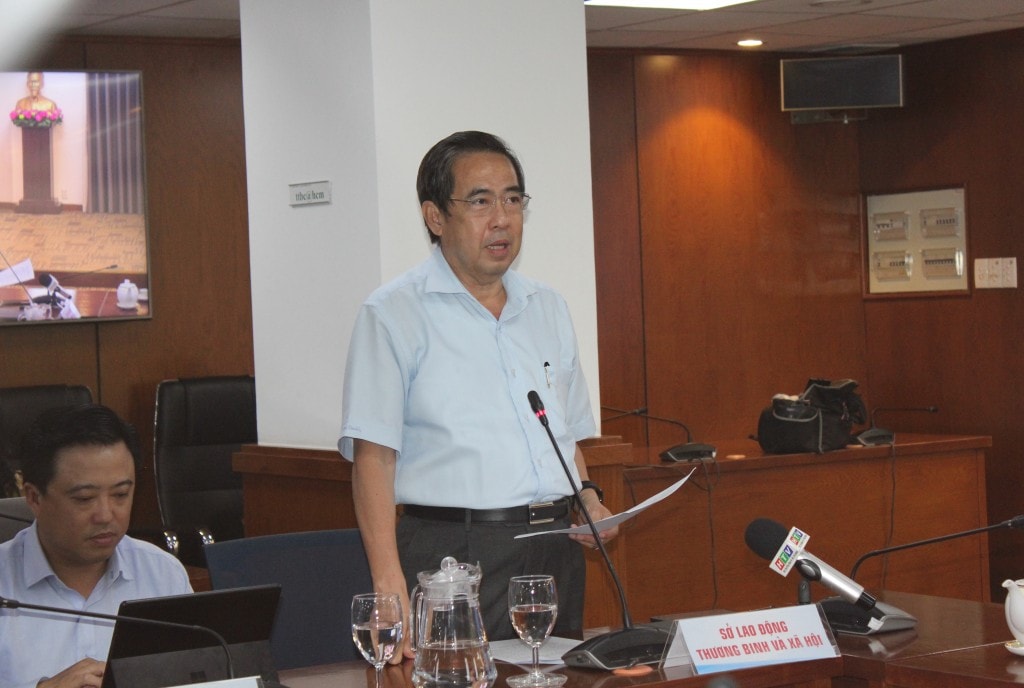 Ông Nguyễn Văn Lâm, Phó Giám đốc Sở Lao động - Thương binh và Xã hội TP Hồ Chí Minh thông tin đến báo chí chiều 18/5