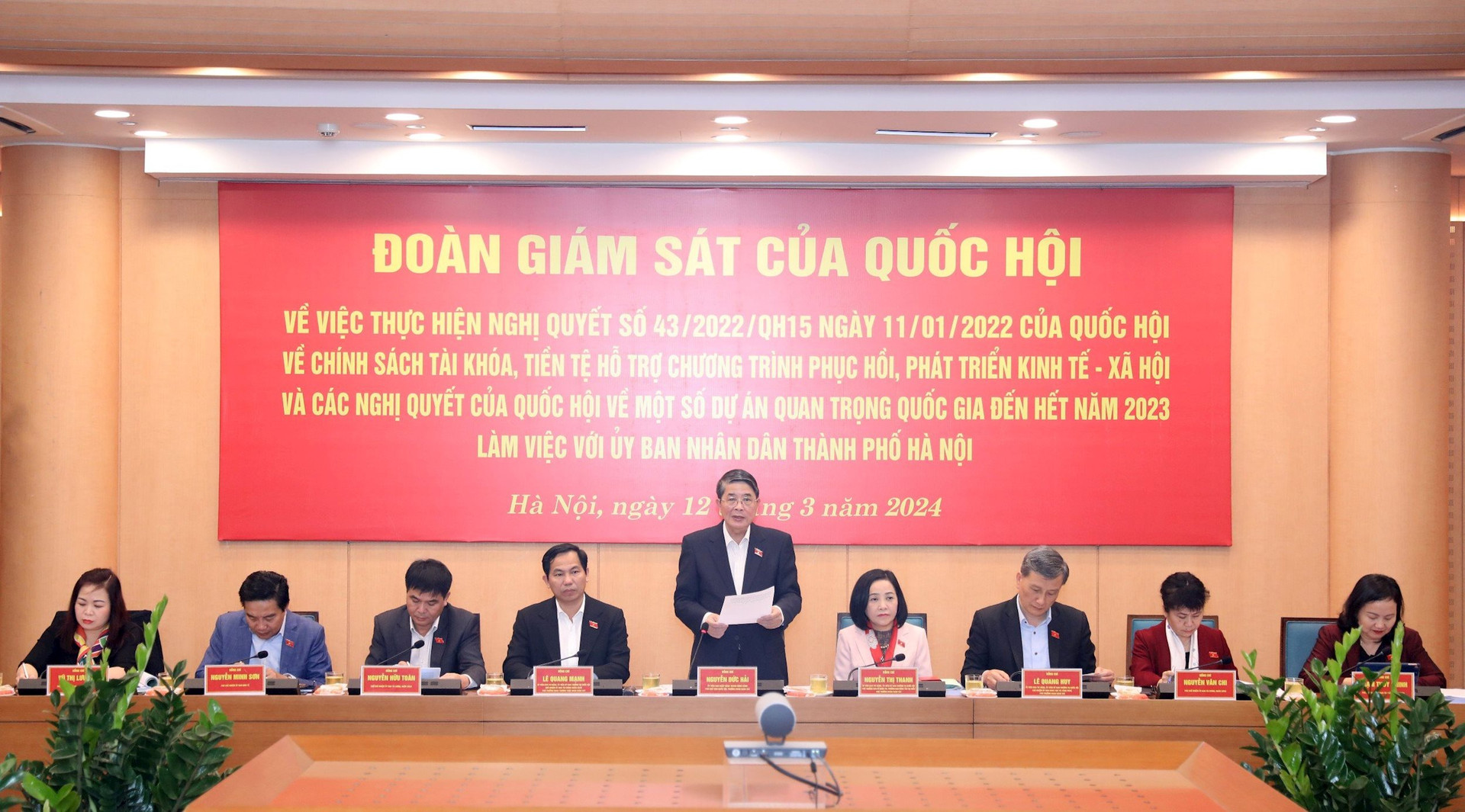 Phó Chủ tịch Quốc hội Nguyễn Đức Hải chủ trì buổi giám sát.
