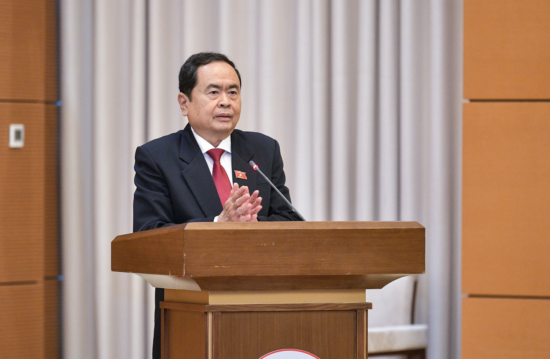 Phó Chủ tịch Thường trực Quốc hội Trần Thanh Mẫn phát biểu giao nhiệm vụ 