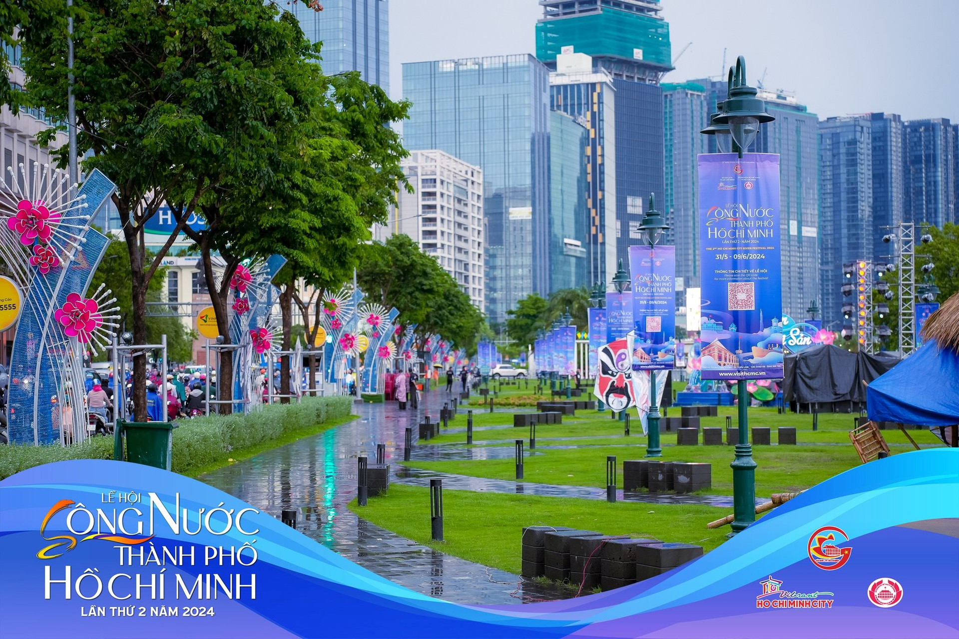 Hình ảnh đẹp mắt tại Công viên Bến Bạch Đằng trong những ngày diễn ra Lễ hội sông nước thành phố Hồ Chí Minh. Ảnh: BTC