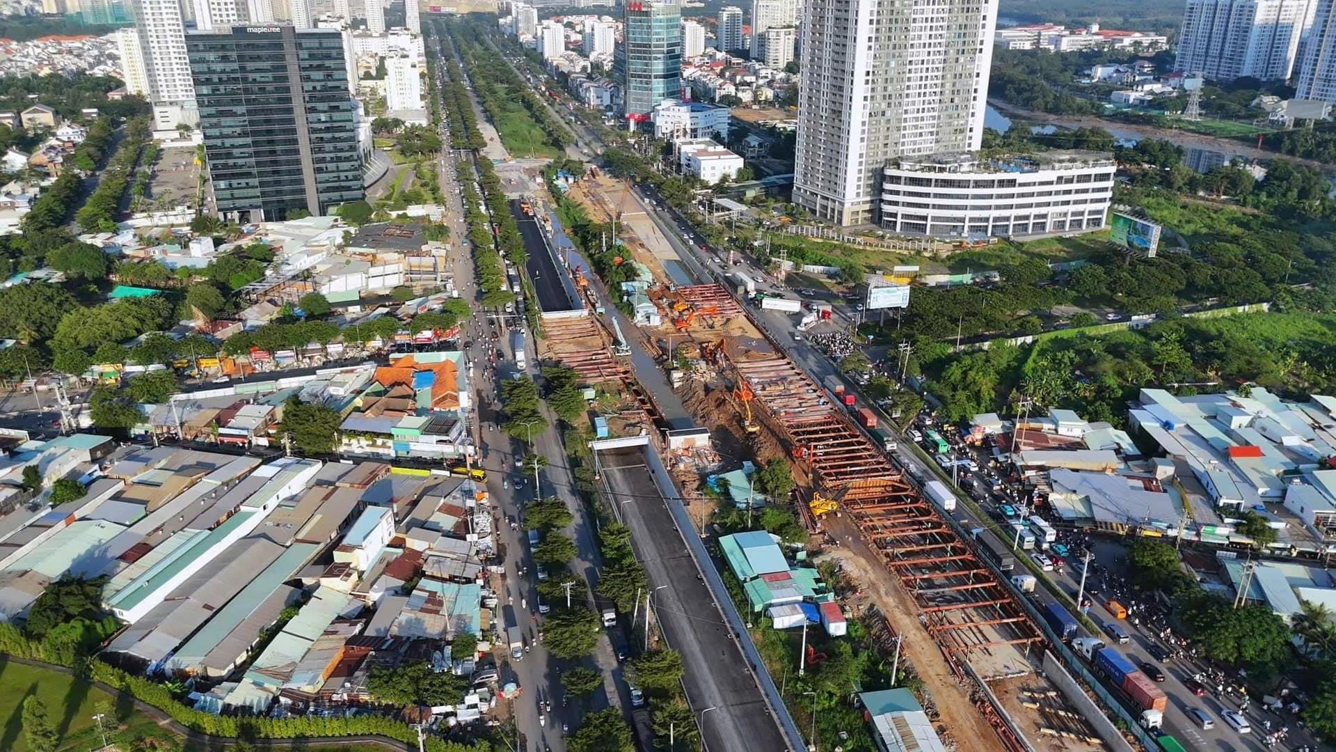 Hầm chui nút giao thông trọng yếu phía Nam TP Hồ Chí Minh trước ngày thông xe nhánh 1