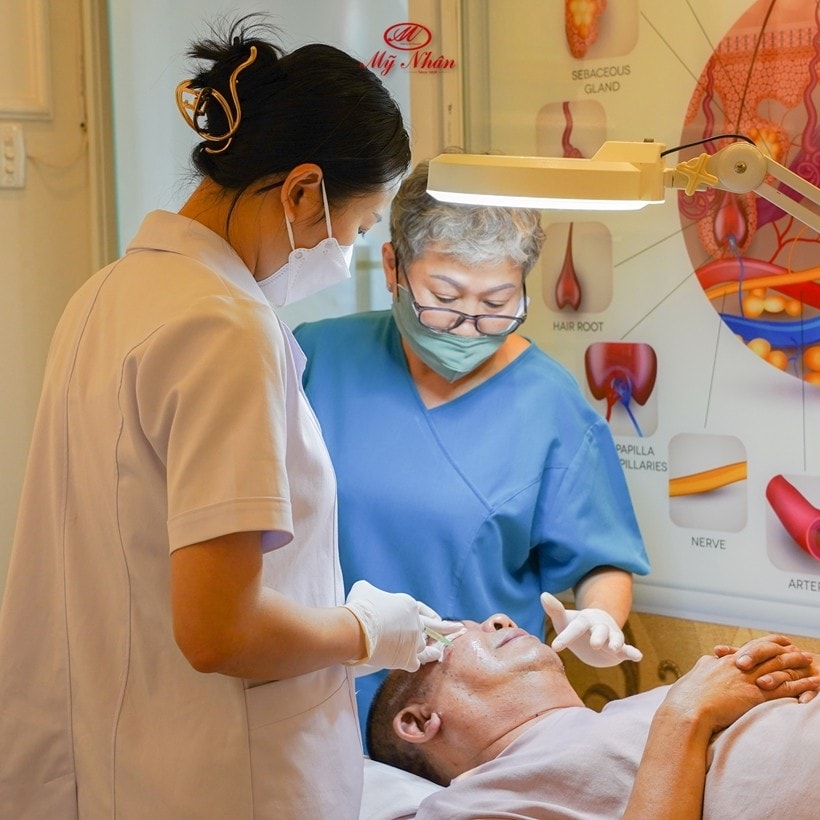 Phòng khám thẩm mỹ da Mỹ Nhân cung cấp dịch vụ khám chữa bệnh mà không có giấy phép hoạt động. (Ảnh: TMV Mỹ Nhân)