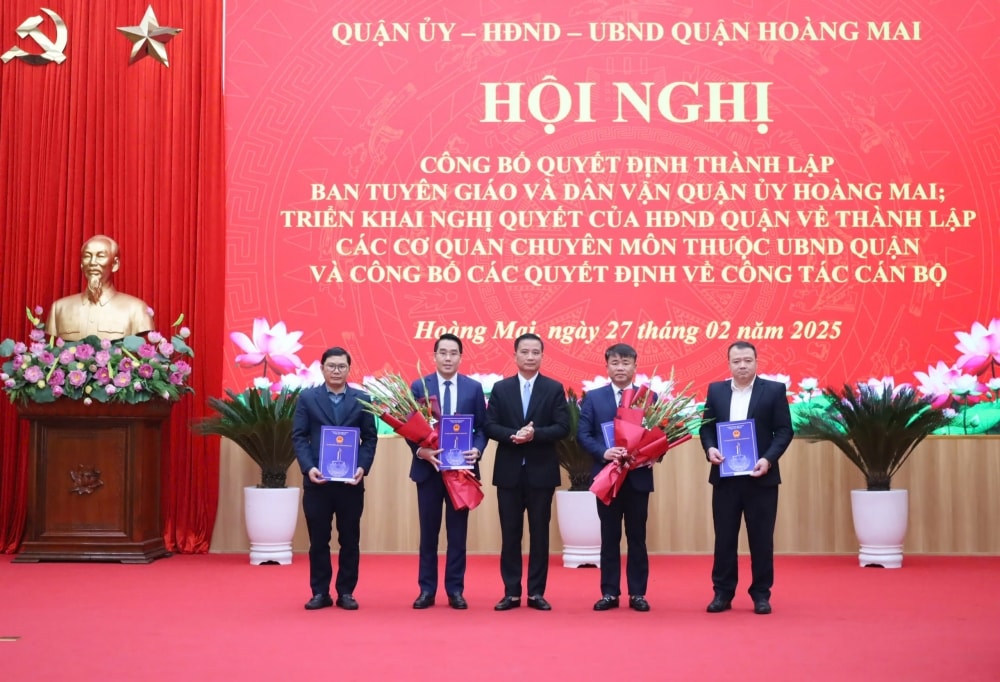 Quận Hoàng Mai lập Ban Tuyên giáo và Dân vận, còn 10 phòng chuyên môn