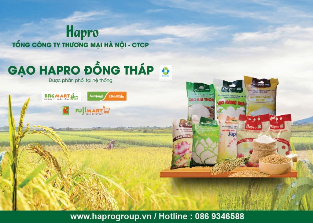 Các sản phẩm gạo Hapro Đồng Tháp.