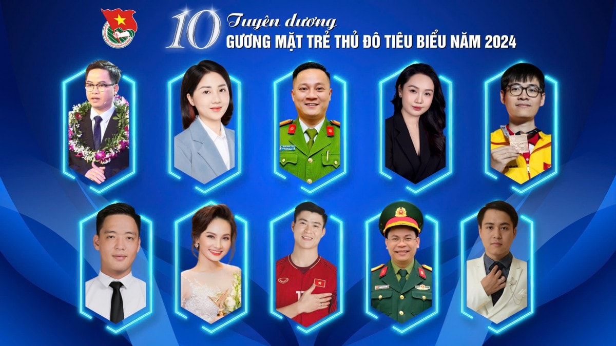 Thành đoàn Hà Nội đã công bố 10 gương mặt trẻ Thủ đô tiêu biểu năm 2024
