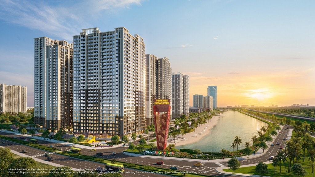 Toà tháp The Royce nằm ngay biểu tượng San Hô Đỏ dẫn vào Vinhomes Ocean Park