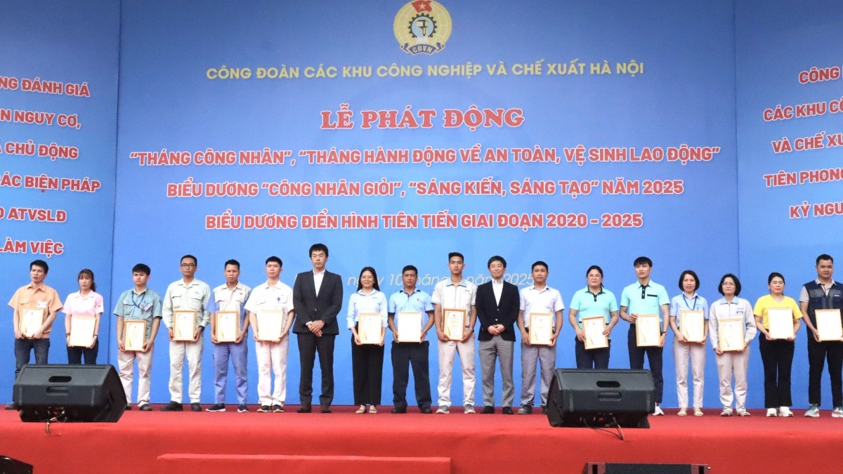 Công đoàn các KCN&CX Hà Nội biểu dương Công nhân giỏi, sáng kiến sáng tạo và điển hình tiên tiến