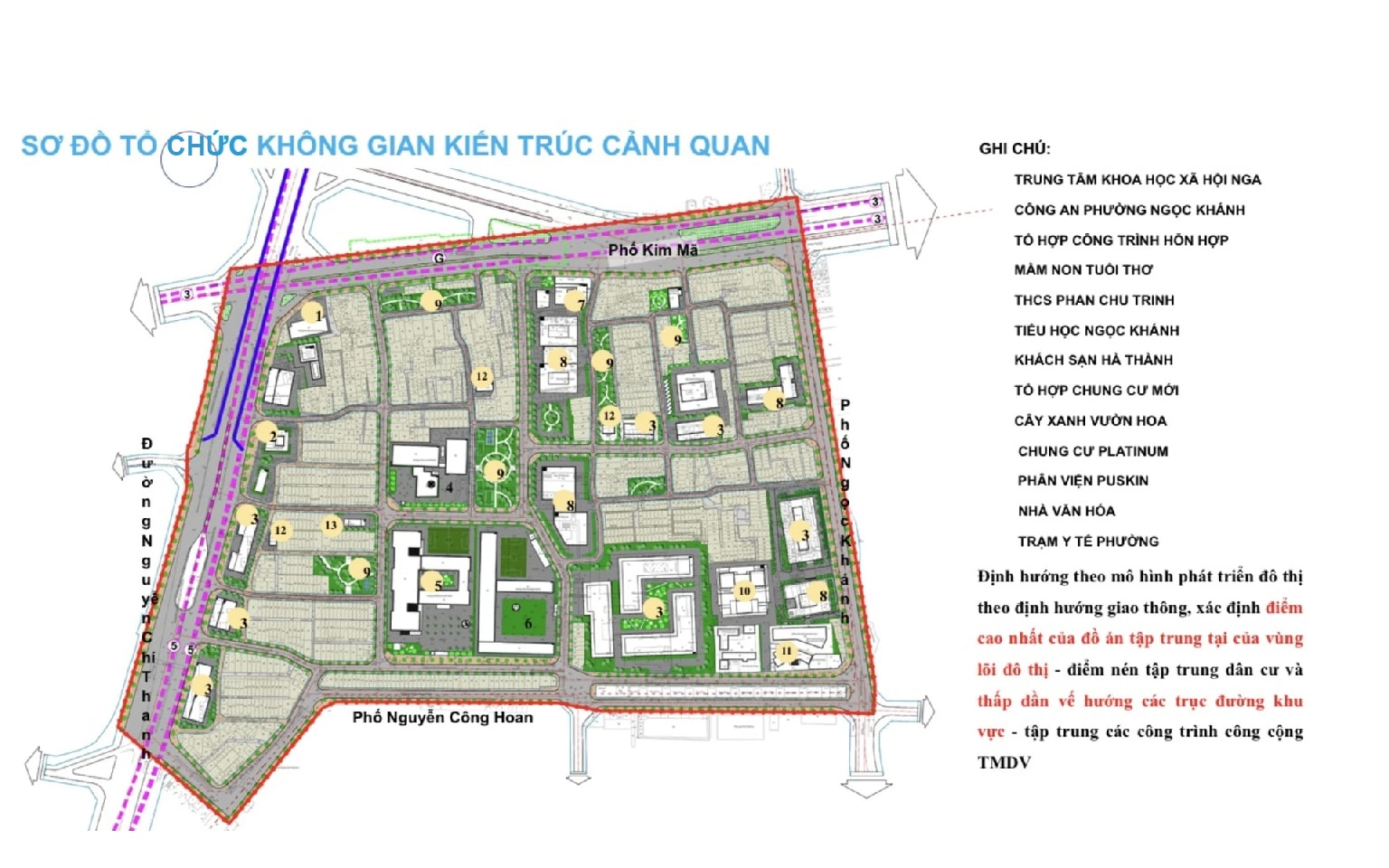 Khu vực quy hoạch sẽ được bổ sung cây xanh vườn hoa, tổ hợp chung cư mới. Ảnh: UBND phường Ngọc Khánh.