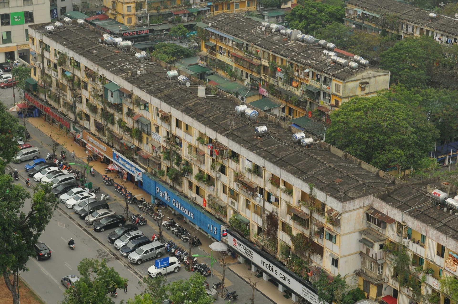 Chung cư Trung Tự (quận Đống Đa) nhìn từ trên cao. Ảnh: Phạm Hùng