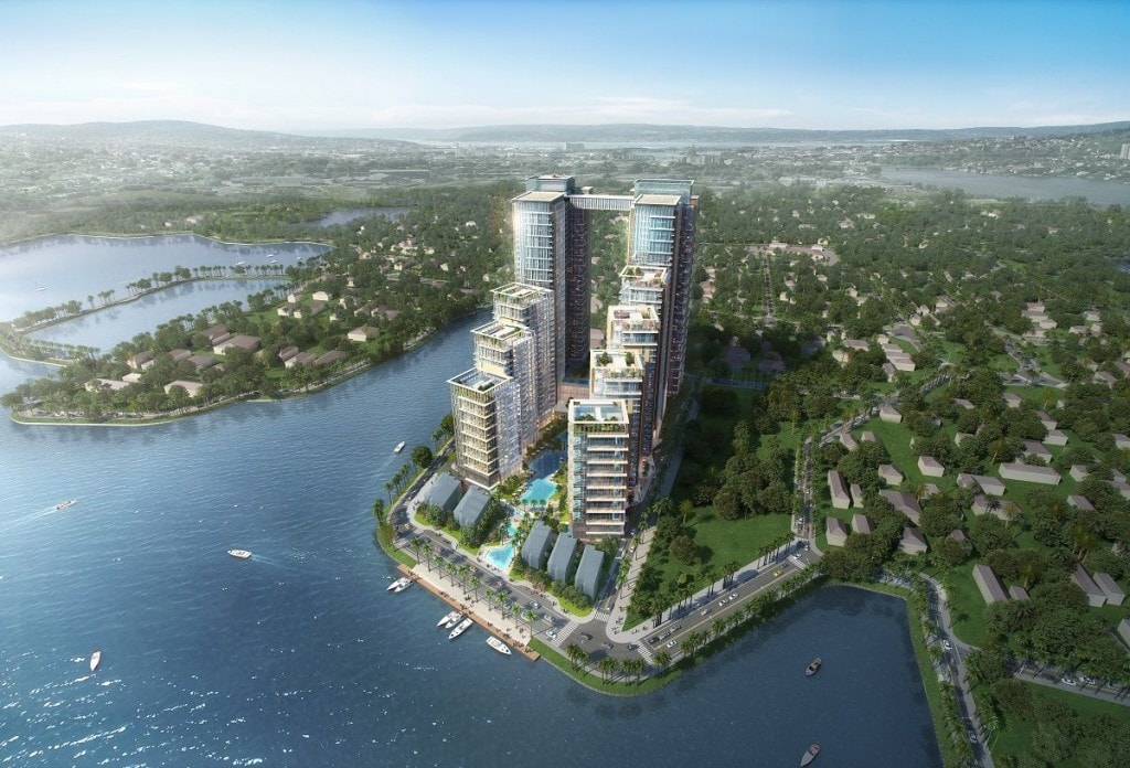 Phối cảnh tổ hợp trung tâm hội nghị, khách sạn, căn hộ dịch vụ 5 sao Ascott Tây Hồ Hà Nội.