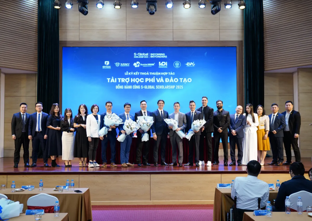S-Global 3 Scholarship 2025 có sự đồng hành tài trợ của nhiều đơn vị giáo dục, công nghệ và tài chính uy tín.