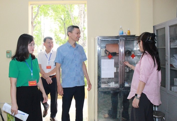 Các điểm thi tại huyện Chương Mỹ đã chuẩn bị phòng y tế bảo đảm sức khỏe cho thí sinh. Ảnh: Thanh Vân