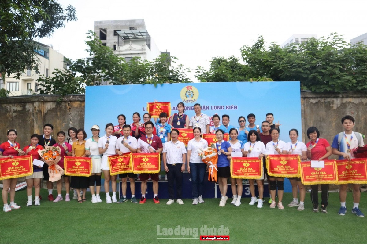 Sôi động Chung kết Giải Pickleball trong công nhân, viên chức, lao động quận Long Biên