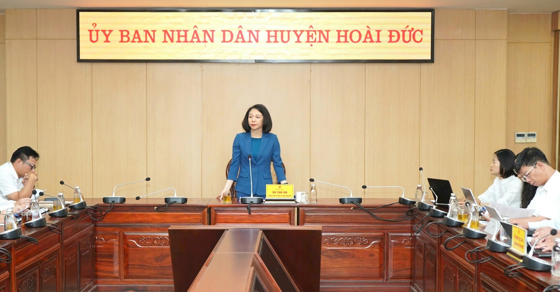 Phó Chủ tịch UBND thành phố Vũ Thu Hà phát biểu. Ảnh: Ánh Dương