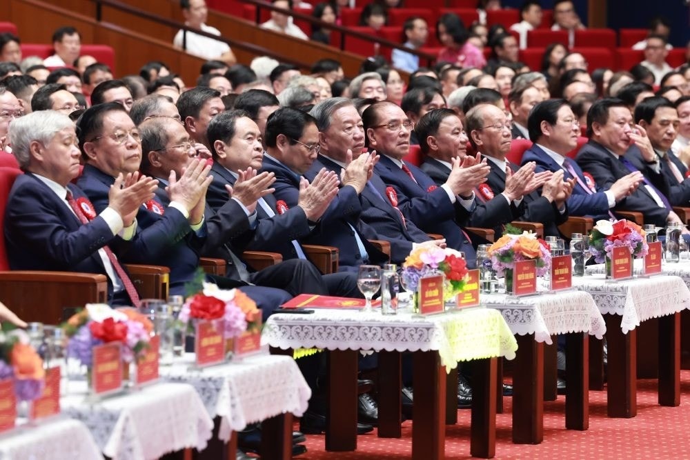 Tổng Bí thư Tô Lâm và các đại biểu dự Lễ kỷ niệm. Ảnh: Hải Nguyễn