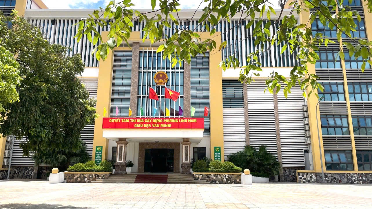 Trụ sở UBND phường Lĩnh Nam. Ảnh: PLN