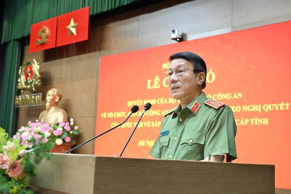Bộ trưởng Lương Tam Quang phát biểu tại buổi lễ. Ảnh: Bộ Công an 