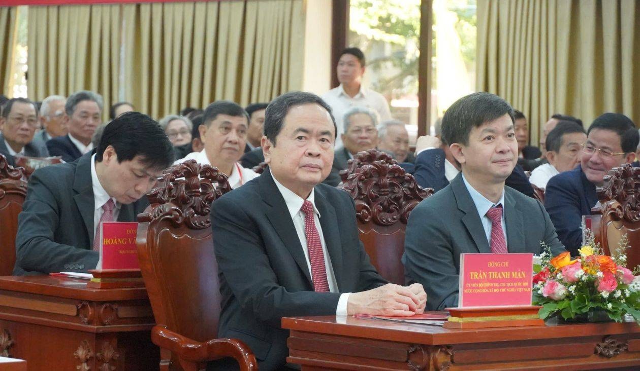Chủ tịch Quốc hội Trần Thanh Mẫn dự hội nghị tại TP Cần Thơ. Ảnh: Tạ Quang