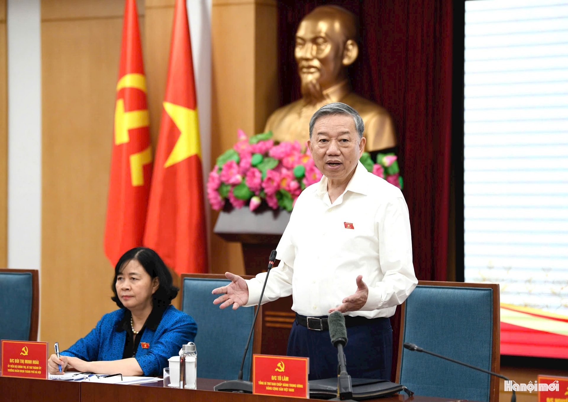 Tổng Bí thư Tô Lâm phát biểu tại buổi tiếp xúc cử tri.