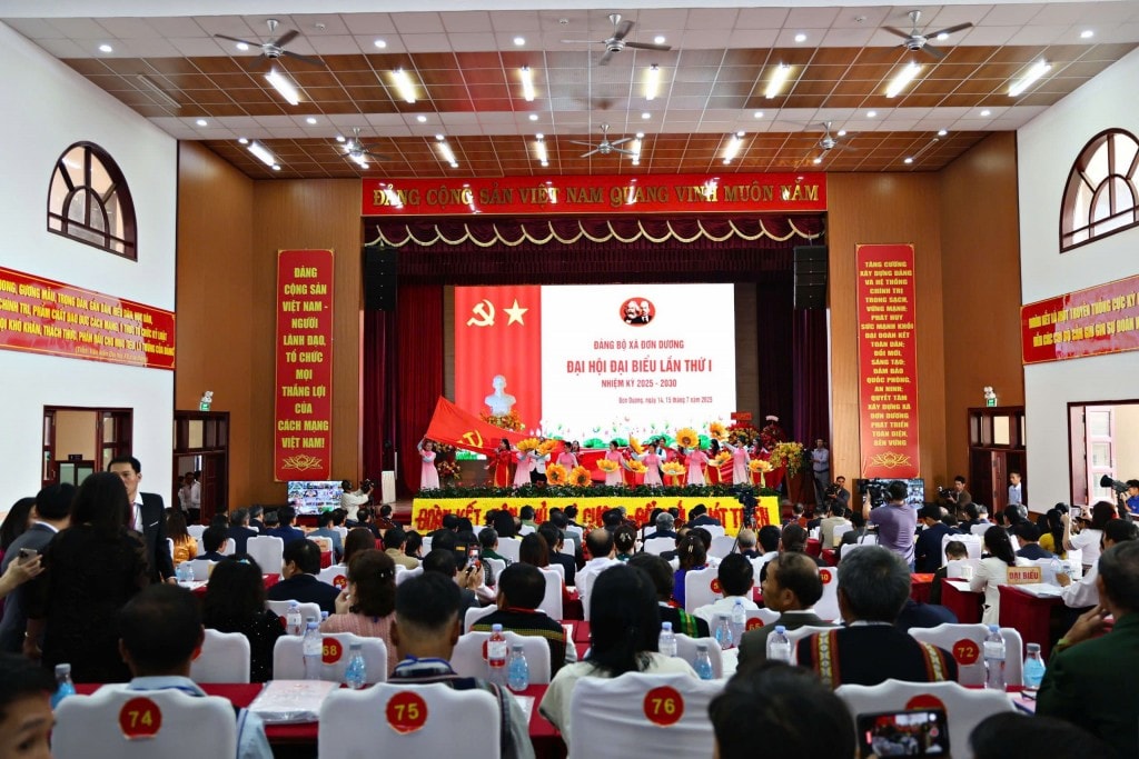 Đại hội Đại biểu Đảng bộ xã Đơn Dương được Tỉnh ủy Lâm Đồng chọn tổ chức đại hội điểm cấp xã và được kết nối trực tuyến đến 123 xã, phường và đặc khu trên toàn tỉnh (Ảnh CTV)