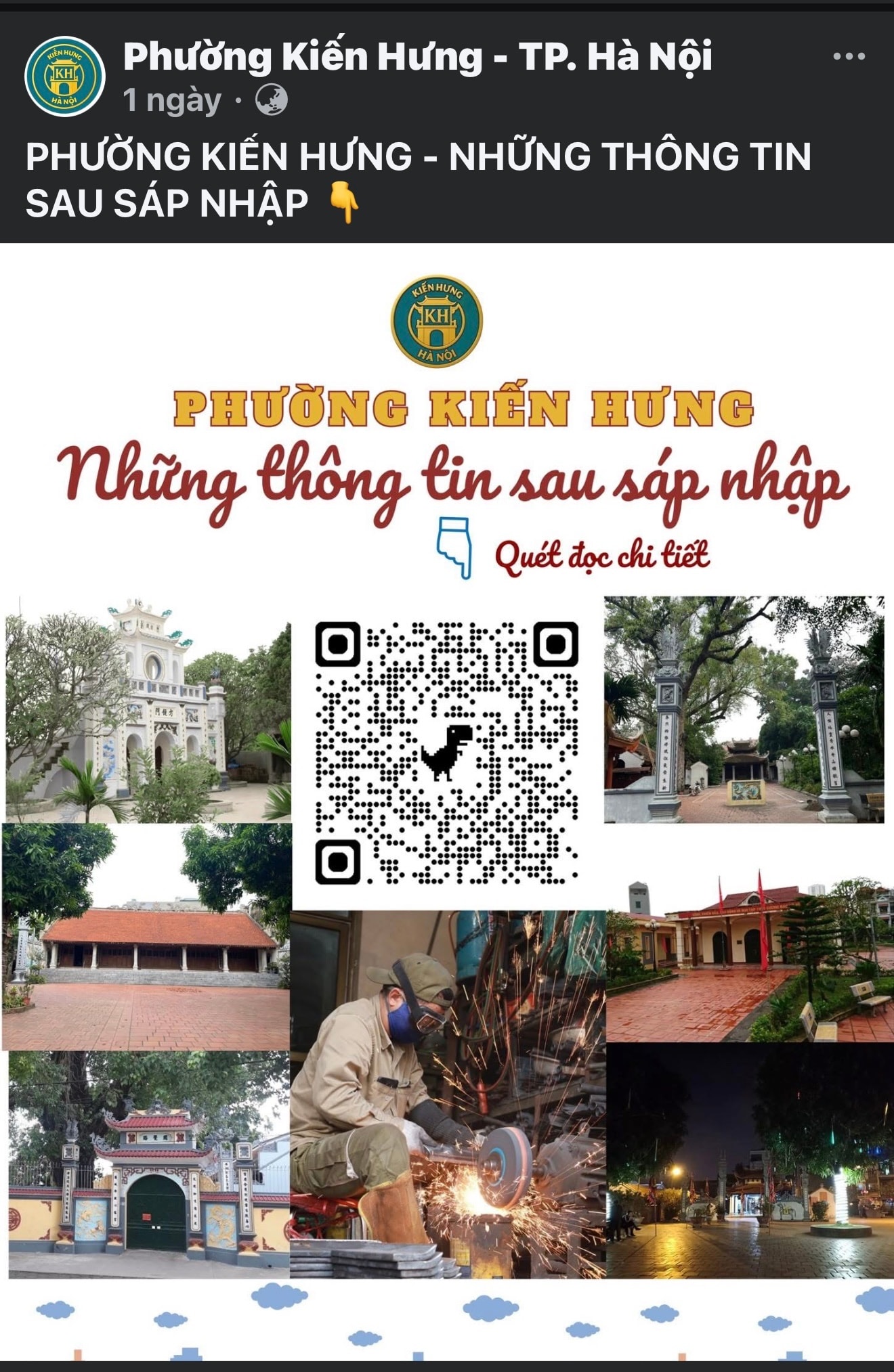 Fanpage phường Kiến Hưng. Ảnh: PV