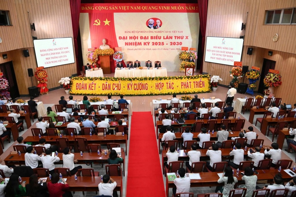 Đại hội đại biểu lần thứ X, nhiệm kỳ 2025-2030, Đảng bộ Tập đoàn Công nghiệp Cao su Việt Nam - Ảnh: VGP/Trần Mạnh