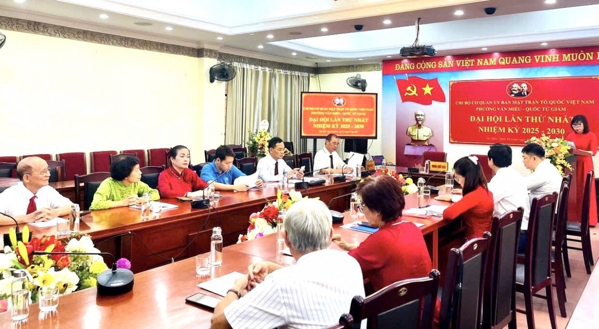 Tổ chức thành công Đại hội Chi bộ Cơ quan Ủy ban MTTQ Việt Nam phường Văn Miếu - Quốc Tử Giám lần thứ nhất