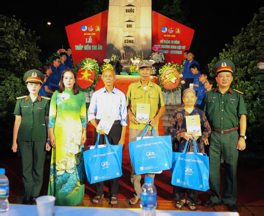 Tuổi trẻ xã Gia Lâm thắp sáng ngọn lửa tri ân