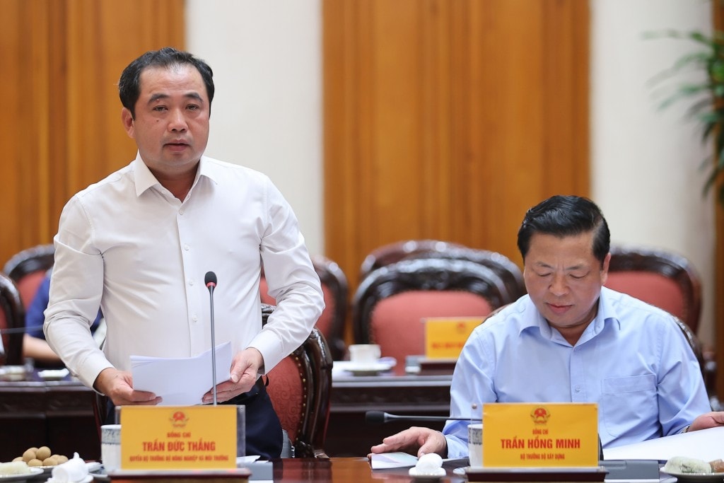 Quyền Bộ trưởng Bộ Nông nghiệp và Môi trường Trần Đức Thắng phát biểu - Ảnh: VGP/Nhật Bắc