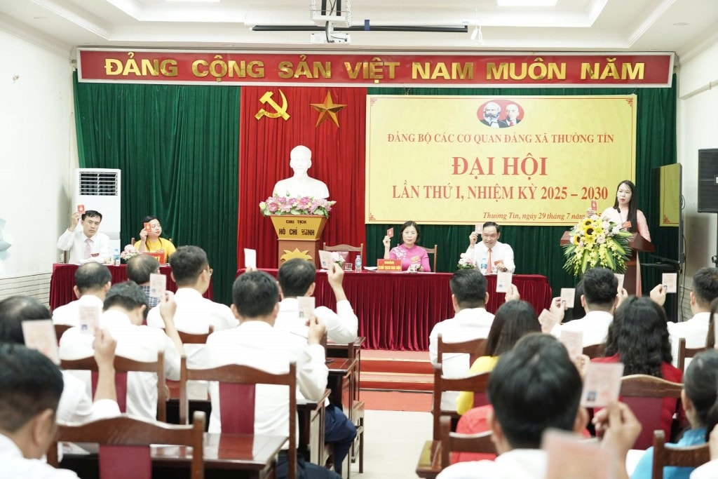 Đại hội Đảng bộ các cơ quan Đảng xã Thường Tín đạt sự đồng thuận, nhất trí cao về phương hướng, nhiệm vụ trong nhiệm kỳ 2025-20300 Đại hội Đảng bộ các cơ quan Đảng xã Thường Tín đạt sự đồng thuận, nhất trí cao về phương hướng, nhiệm vụ trong nhiệm kỳ 2025-20300