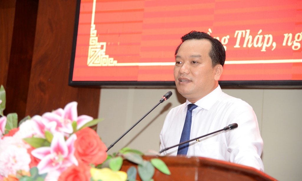 Nguyễn Nhật Trường phát biểu tại hội nghị.