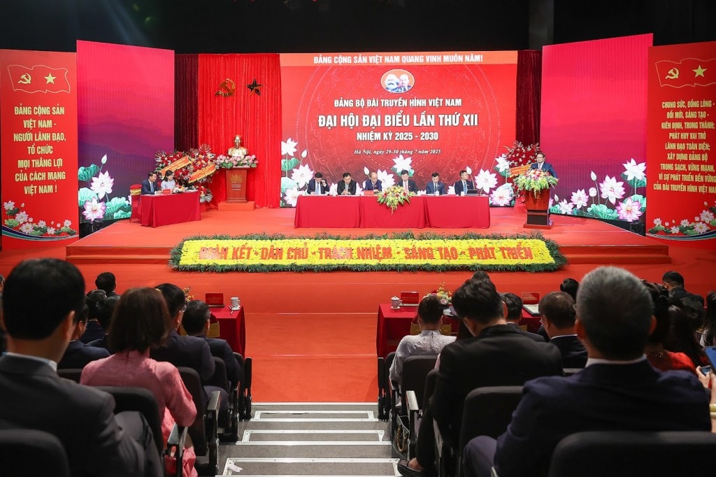 Đại hội tổng kết việc thực hiện nghị quyết Đại hội đại biểu Đảng bộ Đài THVN nhiệm kỳ 2020 - 2025; xác định phương hướng, mục tiêu, nhiệm vụ, giải pháp nhiệm kỳ 2025 - 2030 - Ảnh: VGP/Nhật Bắc