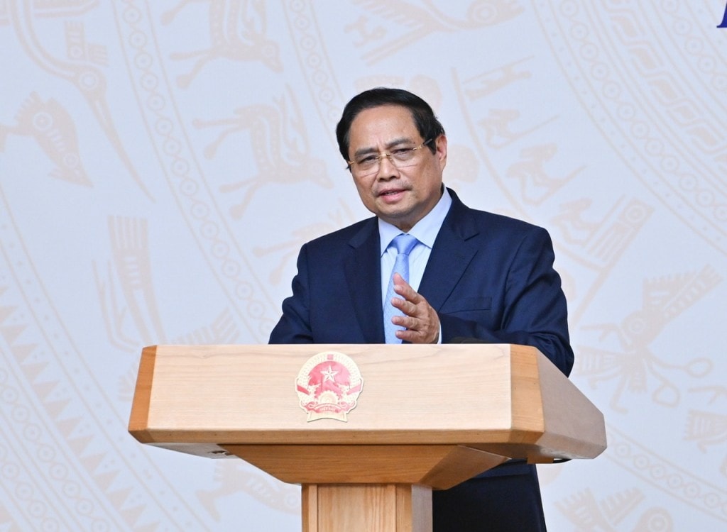 Thủ tướng chia sẻ, với tầm nhìn xa, trông rộng, nghĩ sâu, làm lớn và từ thực tiễn sau 40 năm đổi mới, Việt Nam đặt mục tiêu đến năm 2030 là nước đang phát triển, có công nghiệp hiện đại, thu nhập trung bình cao và đến năm 2045 trở thành nước phát triển, có thu nhập cao - Ảnh: VGP/Nhật Bắc