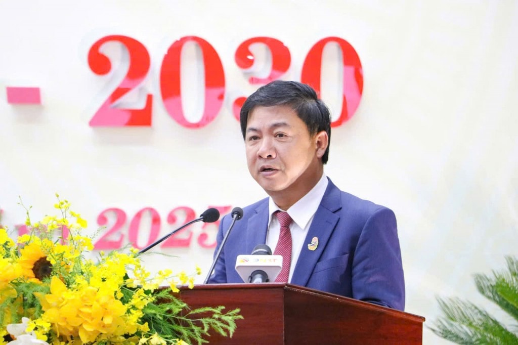 Ông Lương Nguyễn Minh Triết, Uỷ viên dự khuyết Ban Chấp hành Trung ương Đảng, Phó Bí thư Thành ủy, Bí thư Đảng ủy, Chủ tịch UBND TP Đà Nẵng  phát biểu khai mạc đại hội