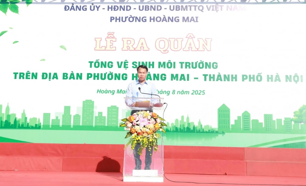 Lễ ra quân tổng vệ sinh phường Hoàng Mai: truyền cảm hứng sống xanh cho người dân