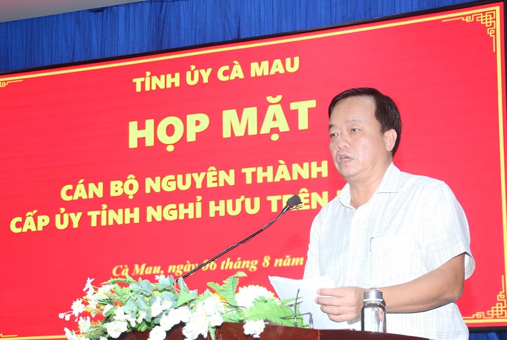 Huỳnh Quốc Việt, Phó bí thư Thường trực Tỉnh ủy báo cáo một số nội dung trọng tâm xin ý kiến góp ý Báo cáo chính trị trình tại Đại hội đại biểu Đảng bộ tỉnh Cà Mau nhiệm kỳ 2025 - 2030.