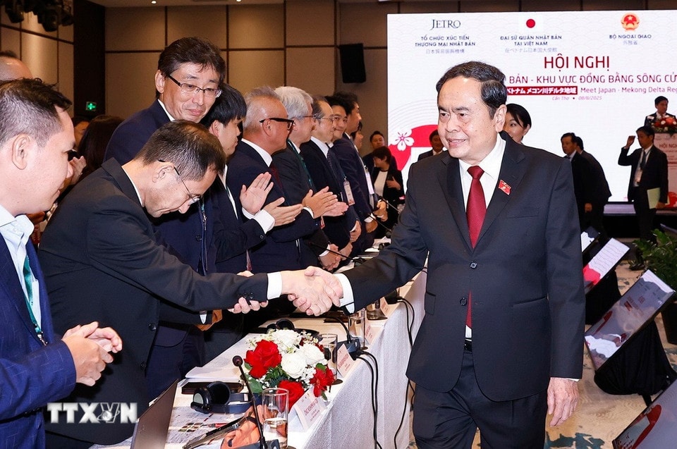 Chủ tịch Quốc hội Trần Thanh Mẫn dự Phiên khai mạc Hội nghị xúc tiến đầu tư 'Gặp gỡ Nhật Bản-khu vực Đồng bằng sông Cửu Long.' (Ảnh: Doãn Tấn/TTXVN)