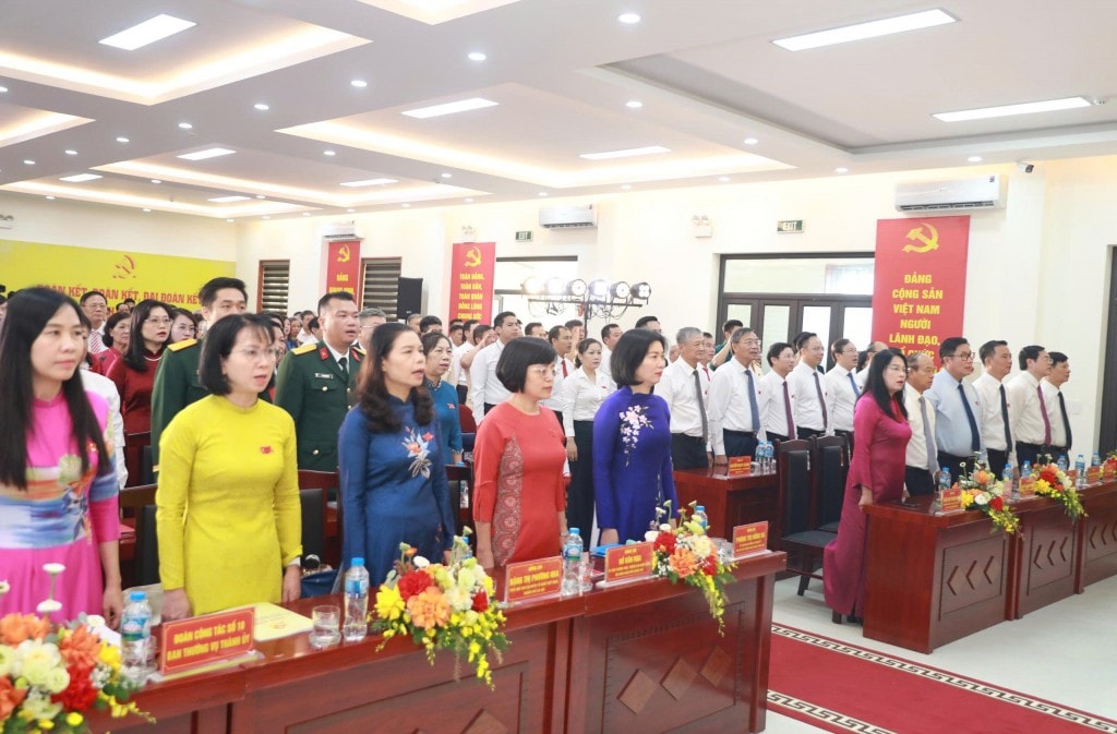 Các đại biểu thực hiện nghi thức chào cờ