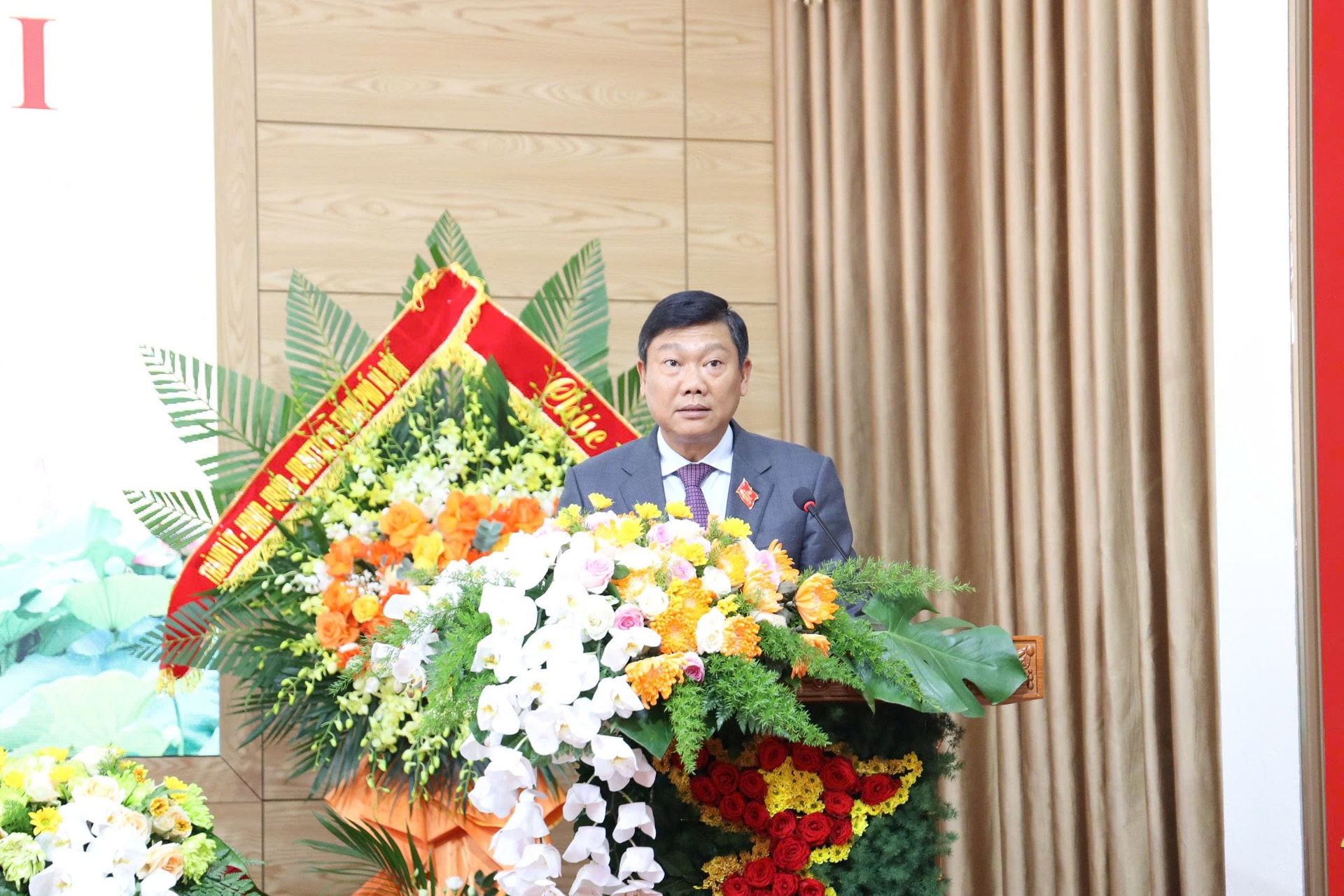 Đồng chí Đỗ Anh Tuấn Trưởng ban Nội chính Thành ủy Hà Nội phát biểu chỉ đạo Đại hội. Ảnh: Hoàng Sơn