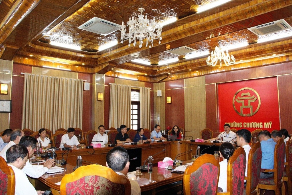 Chủ tịch UBND phường Chương Mỹ đã làm việc với các Bí thư chi bộ, Trưởng thôn, Tổ trưởng tổ dân phố trên địa bàn để nắm bắt và lắng nghe ý kiến của người dân