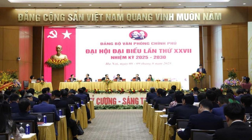 Đại hội đại biểu lần thứ XXVII của Đảng bộ, nhiệm kỳ 2025-2030 của Đảng bộ Văn phòng Chính phủ - Ảnh: VGP/Nguyễn Hoàng