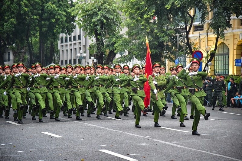 Công an TP Hà Nội tổ chức diễu binh, diễu hành cho Ngày hội vì Thủ đô bình yên và ra quân đảm bảo ANTT kỷ niệm 80 năm Cách mạng tháng Tám thành công và Quốc khánh 2-9