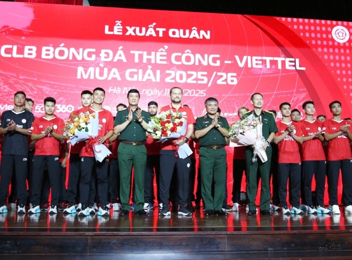 Thể Công Viettel đặt mục tiêu vô địch V.League 2025-2026. Ảnh: TCVT
