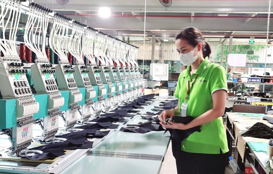 Công nhân lao động của Công ty Tân Đệ luôn yên tâm lao động, sản xuất trong môi trường làm việc tốt.
