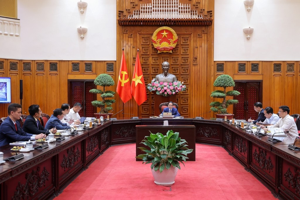 Thủ tướng hoan nghênh sự chủ động, chương trình đầu tư, phát triển của CT Group phù hợp với chiến lược phát triển công nghệ lõi của Việt Nam - Ảnh: VGP/Nhật Bắc