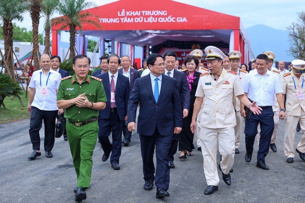 Thủ tướng Chính phủ Phạm Minh Chính tới dự Lễ khai trương Trung tâm dữ liệu quốc gia số 1 - Ảnh: VGP/Nhật Bắc