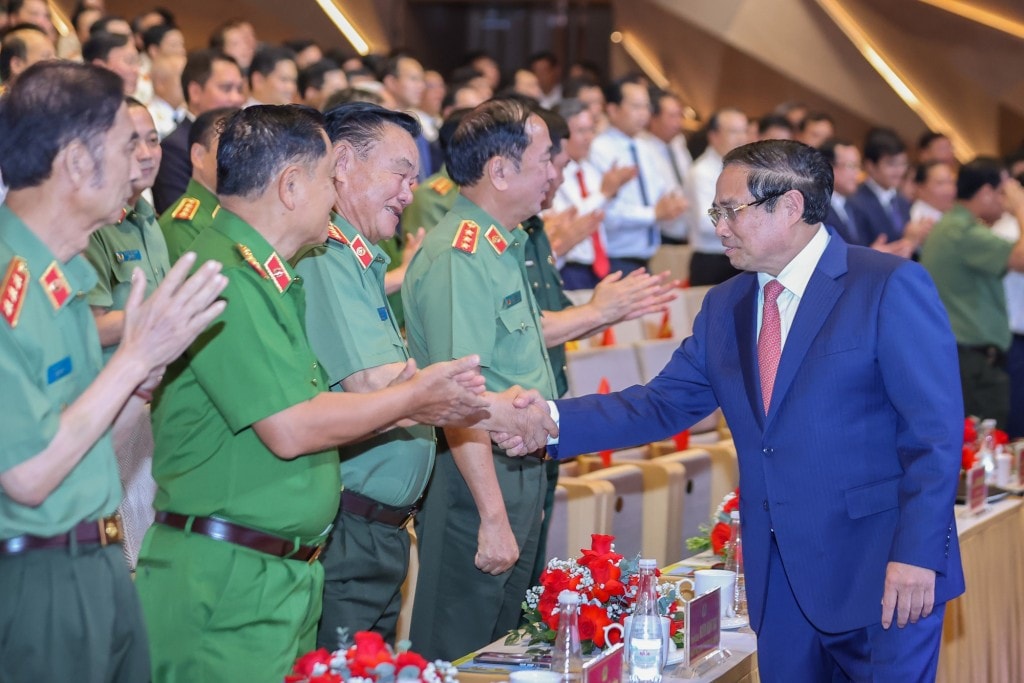 Thủ tướng và các đồng chí lãnh đạo Bộ Công an dự Đại hội Thi đua “Vì an ninh Tổ quốc” lần thứ 9 vào ngày 6/8 vừa qua - Ảnh: VGP/Nhật Bắc Thủ tướng và các đồng chí lãnh đạo Bộ Công an dự Đại hội Thi đua “Vì an ninh Tổ quốc” lần thứ 9 vào ngày 6/8 vừa qua - Ảnh: VGP/Nhật Bắc